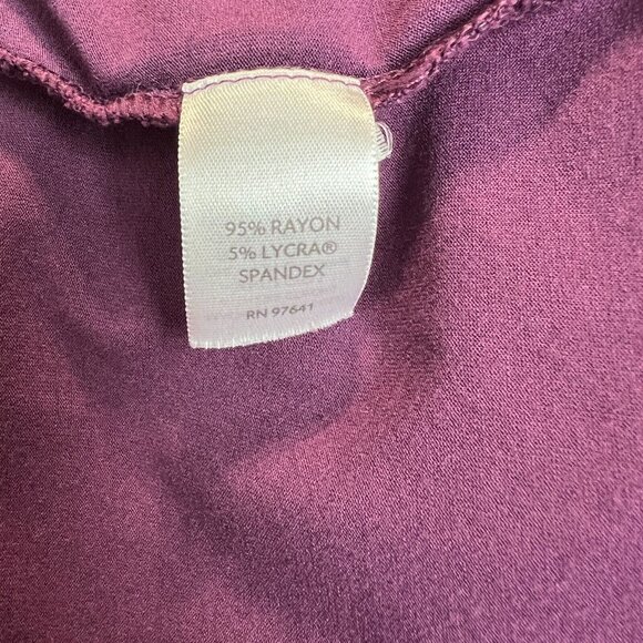 J Jill Dress 2X Shirt Plum Purple Shift Stretch Long Sleeve V-Neck Above Knee - Picture 7 of 13